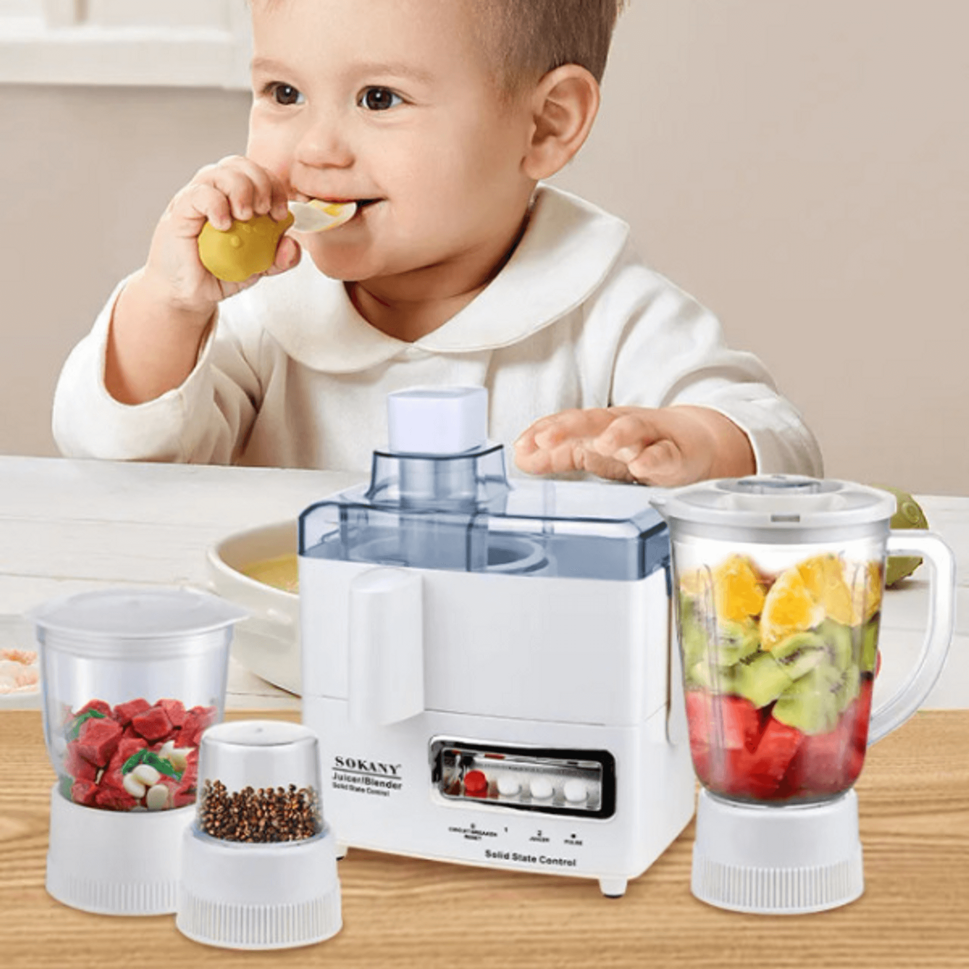 4 in 1 Food Processor Juicer, Blender, Mixer and Grinder Combo